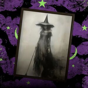 NEW "WITCHY" (E) Framed Halloween Decor Print 8x10